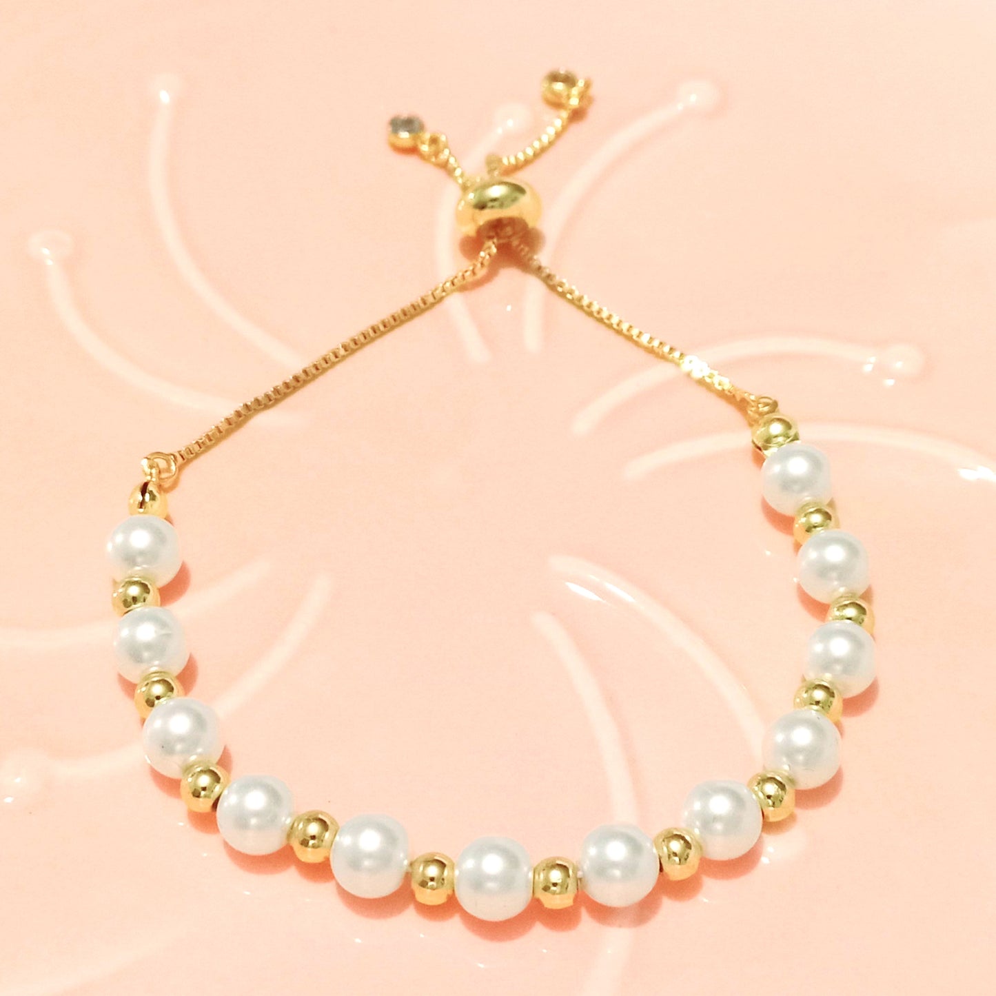 Pulsera Perla Dorada Elegance