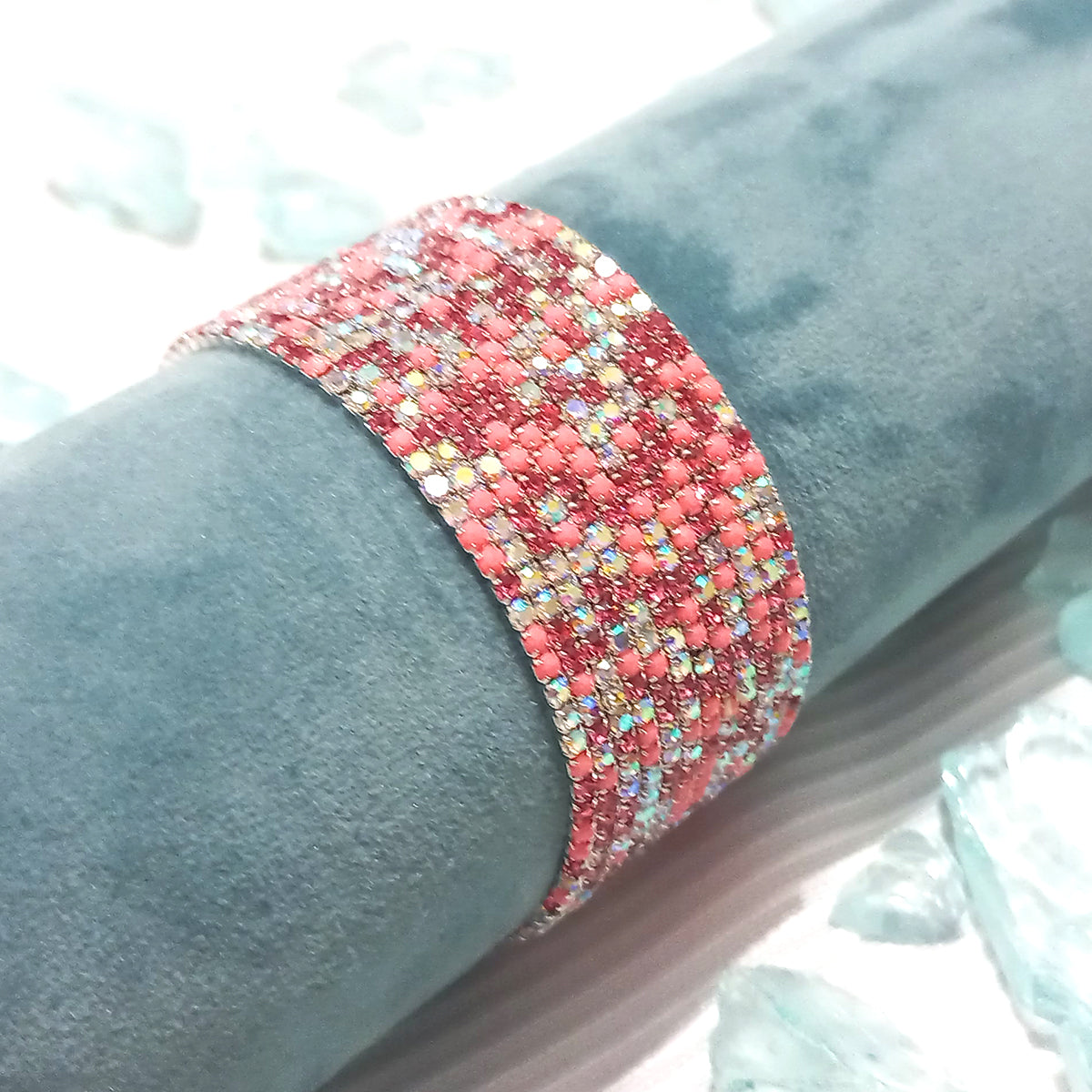 Set de Pulseras Coral y Oro