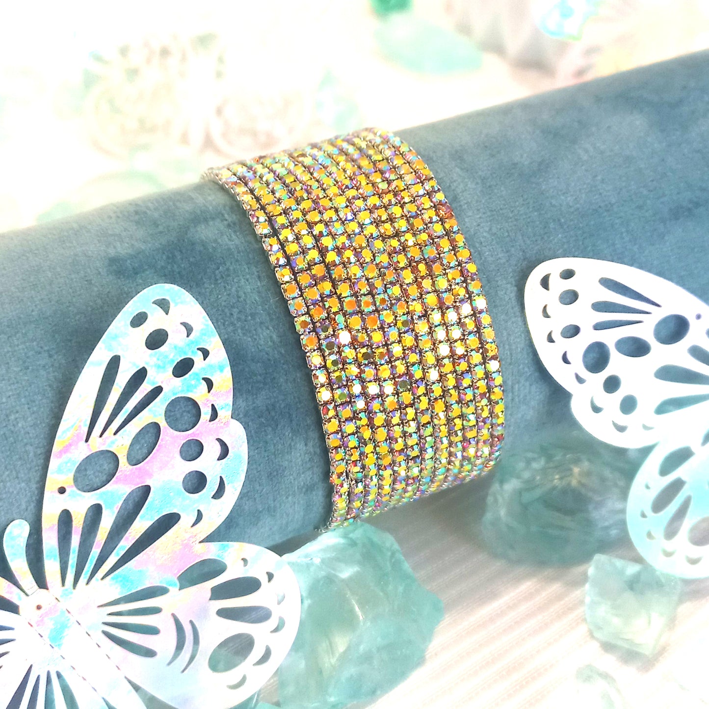 Set de Pulseras Glow Dorado Iridiscente