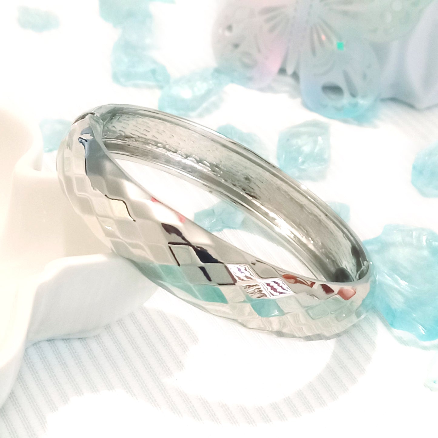 Brazalete Plata Diamantada