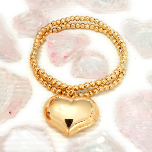 Pulsera Corazón Dúo Dorado