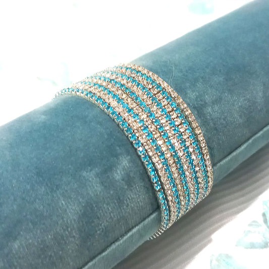 Set de Pulseras Brillo Aqua