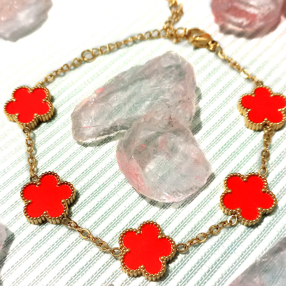 Pulsera de Trebol Rojo